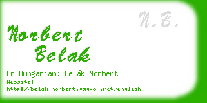 norbert belak business card